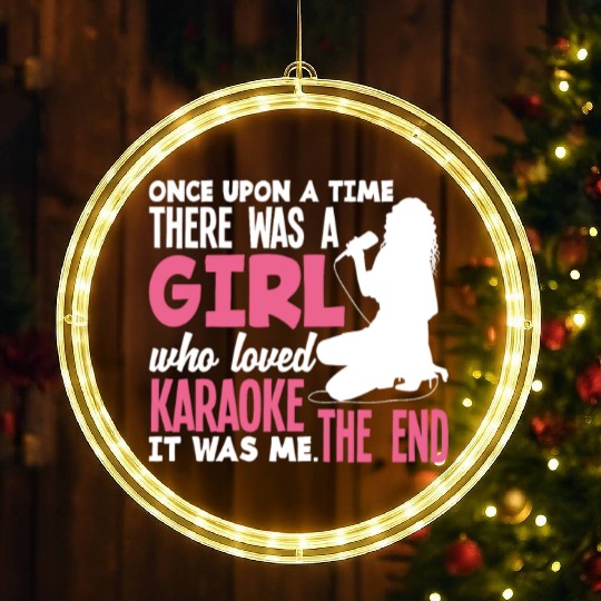 Funny Karaoke Singer Singing Musician Karaoke Gift LED Christmas Window Lights