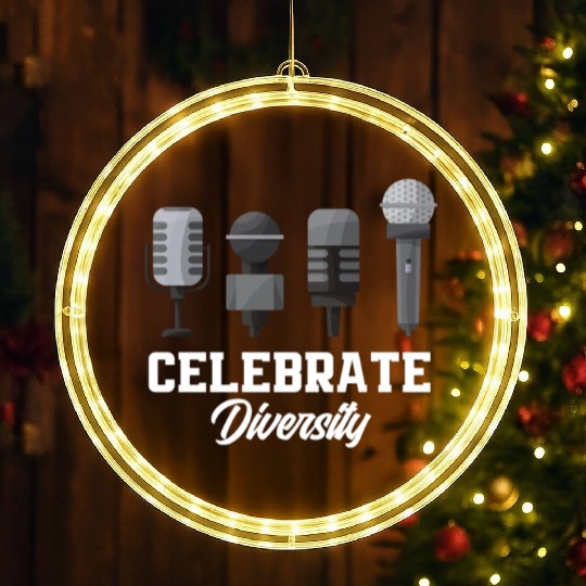 Funny Karaoke Singer Singing Musician Karaoke Gift LED Christmas Window Lights