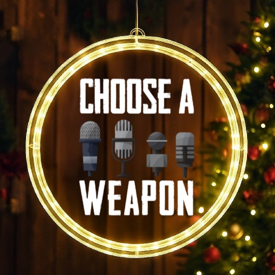 Funny Karaoke Singer Singing Musician Karaoke Gift LED Christmas Window Lights