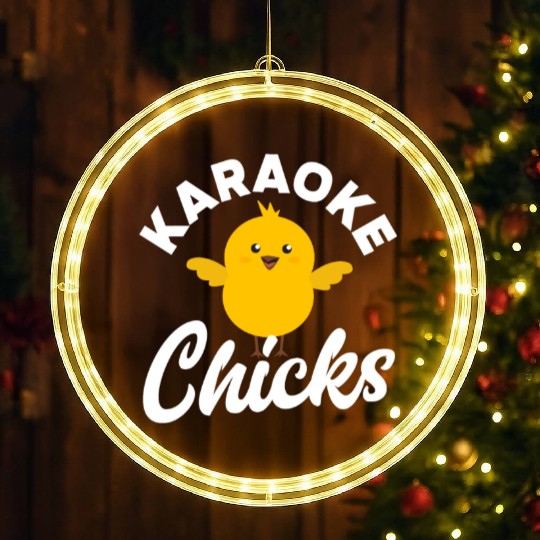 Funny Karaoke Singer Singing Musician Karaoke Gift LED Christmas Window Lights