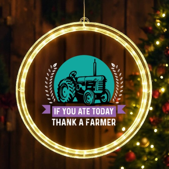 Thank a Farmer Thankful Person Gift LED Christmas Window Lights