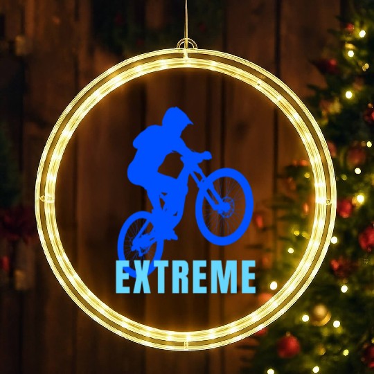 Mountain Bike (blue and light blue design) LED Christmas Window Lights