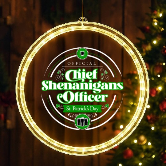 St. Patrick's Day - Chief Shenanigans Officer LED Christmas Window Lights