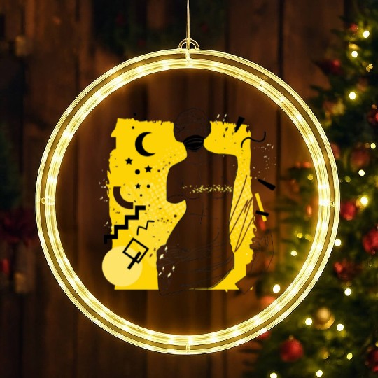 Ancient Greek Statue with Medical Mask T-S LED Christmas Window Lights