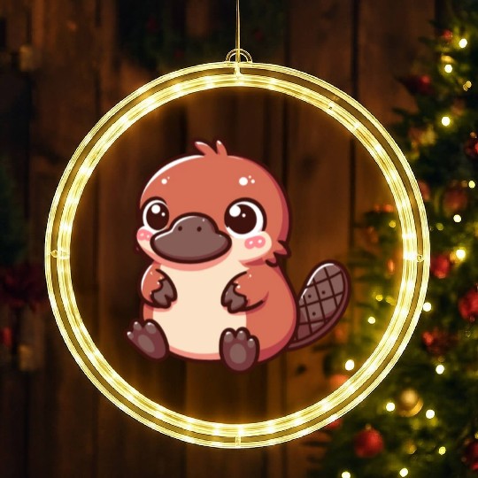 Playful Platypus Cartoon LED Christmas Window Lights