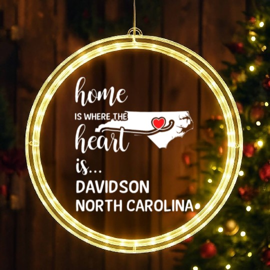 Davidson County North Carolina Is Where My Heart LED Christmas Window Lights