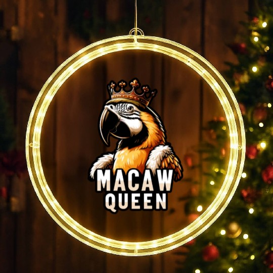 Blue Gold Macaw Ornithologist Macaw Queen LED Christmas Window Lights