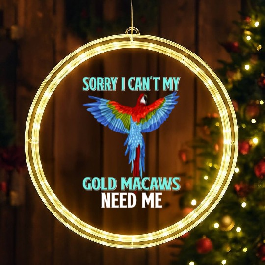 Gold Macaw Ornithologist Enthusiast Gift LED Christmas Window Lights