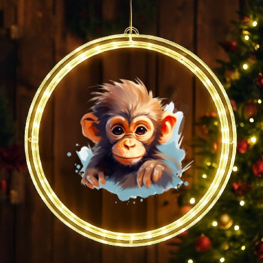 Cute Monkey for Kids for a Kid LED Christmas Window Lights