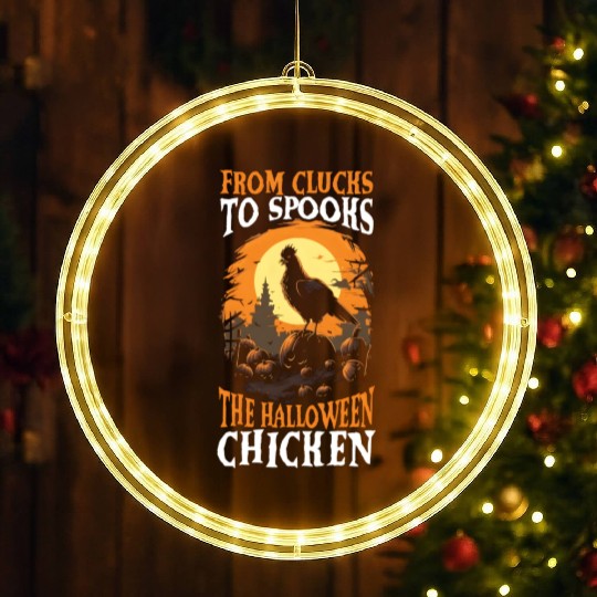 Chicken Halloween Trick Or Treat Chicken Farmer Ro LED Christmas Window Lights
