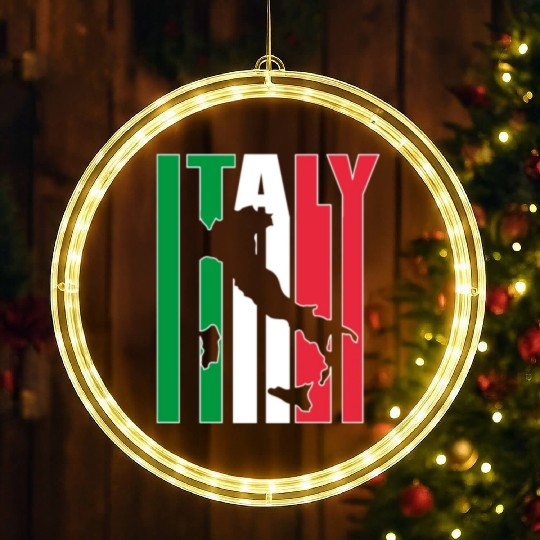 Italy Vintage Countries Italian Culture Flag LED Christmas Window Lights