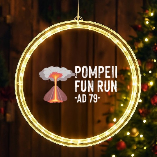Pompeii Fun Run Italian Volcano Geeks LED Christmas Window Lights