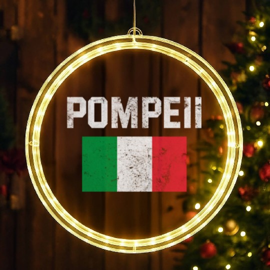 Pompeii Flag Italy Geology LED Christmas Window Lights