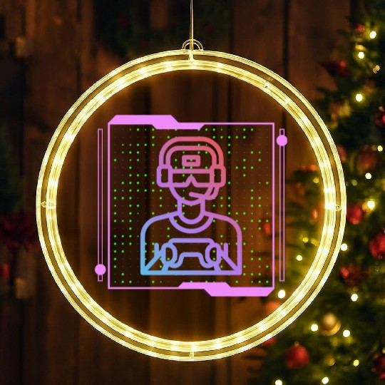 Sleeping By Day Gaming By Night LED Christmas Window Lights