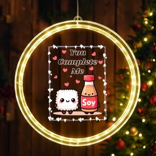 You Complete Me a cute kawaii-style sushi and soy LED Christmas Window Lights