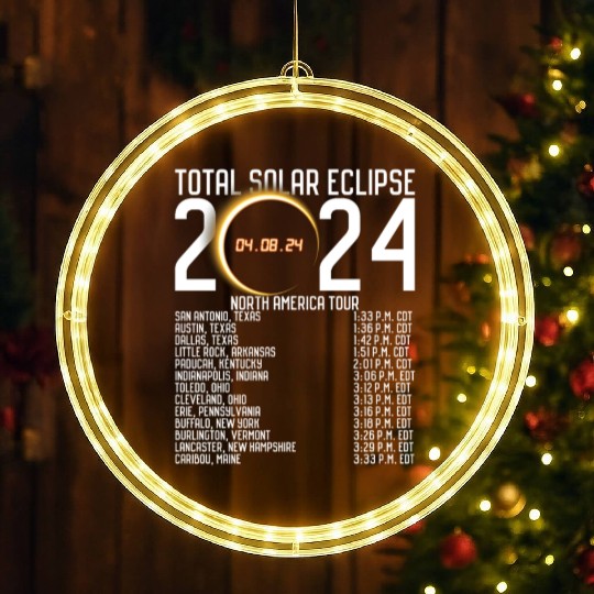 North America Tour 2024 Totality Solar Eclipse LED Christmas Window Lights