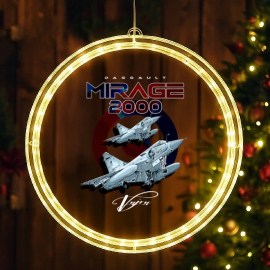 Dassault Mirage 2000 French Vintage Multi-Role Fig LED Christmas Window Lights