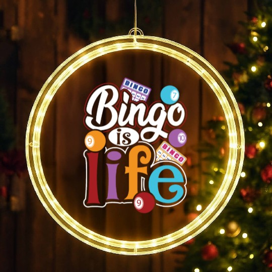 Bingo Is Life Bingo Player Bingo Caller LED Christmas Window Lights