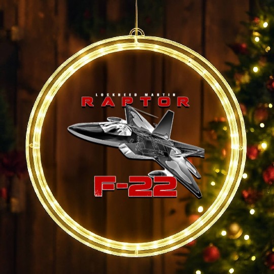 F-22 Raptor Fighterjet Us Air Force Warbird LED Christmas Window Lights