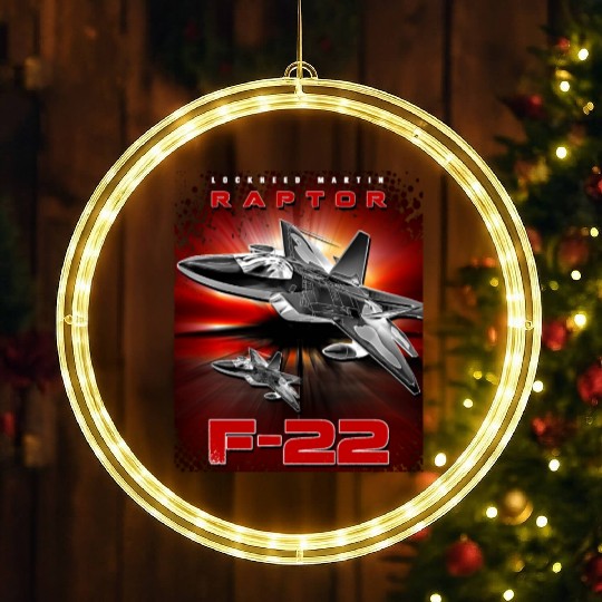 F-22 Raptor Fighterjet Us Air Force Warbird LED Christmas Window Lights