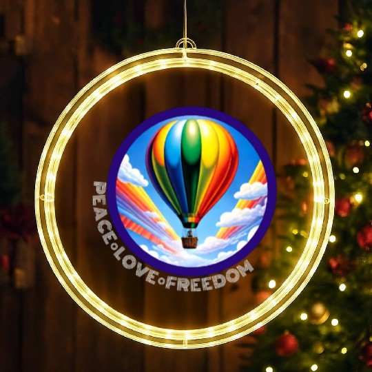 Peace Love Freedom Ballon LED Christmas Window Lights