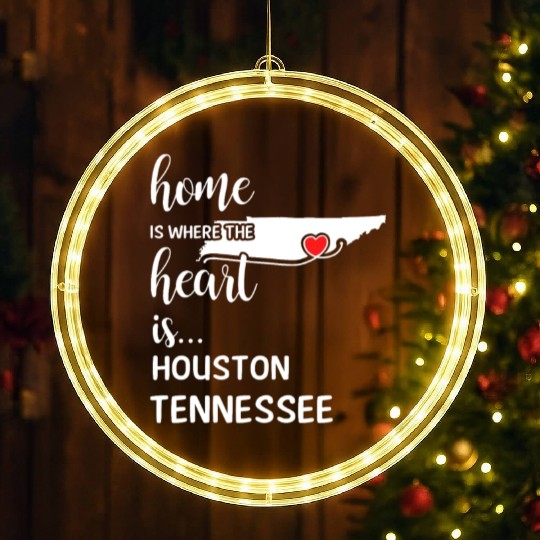 Houston County Tennessee Is Where My Heart Is Gift LED Christmas Window Lights