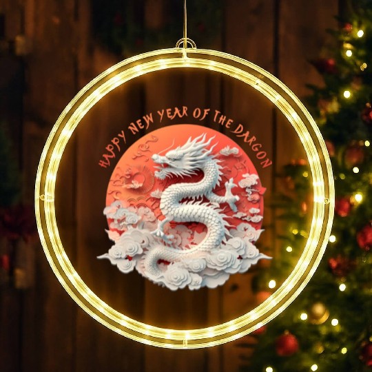 Fantasy Dragon: Happy New Year of the Dragon! LED Christmas Window Lights