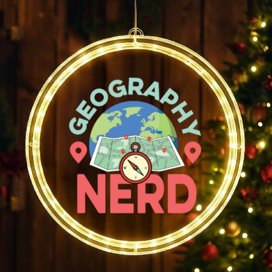 Geography Nerd History Professor Gift LED Christmas Window Lights