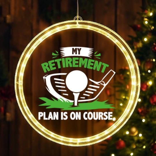 Golf Retirement Plan LED Christmas Window Lights