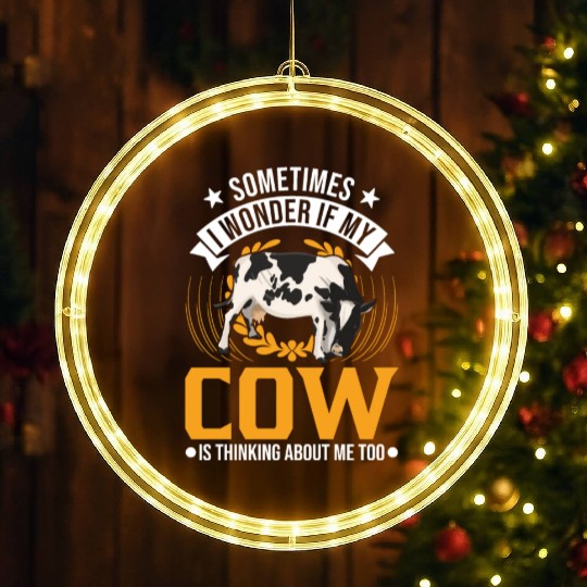 Cow Cattle Breeder Farmer Cows LED Christmas Window Lights