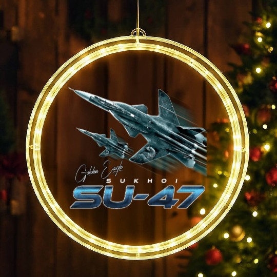 Sukhoi SU-47 the Golden Eagle Russian Fighterjet LED Christmas Window Lights