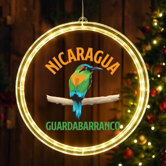 Nicaragua Guardabarranco National Bird Countries LED Christmas Window Lights