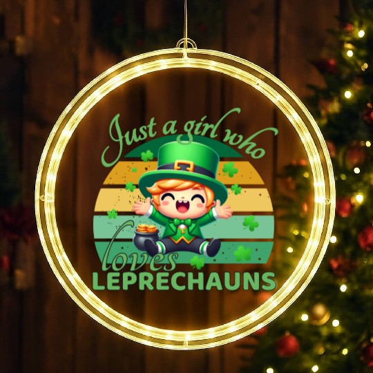 Just A Girl Who Loves Leprechauns LED Christmas Window Lights