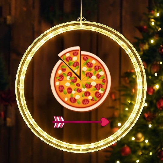 PIZZA is my valentine - Arrow Pointing Left LED Christmas Window Lights