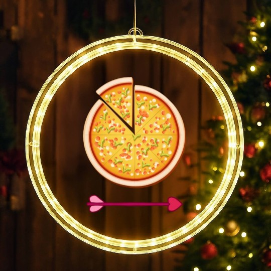 PIZZA is my valentine - Arrow Pointing Left LED Christmas Window Lights