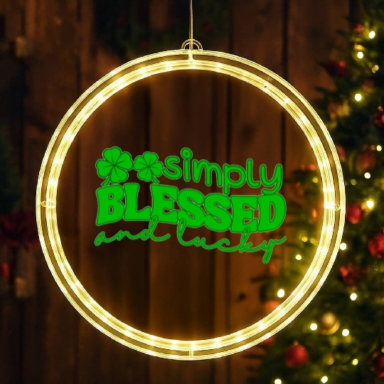 Simply Blessed And Lucky LED Christmas Window Lights