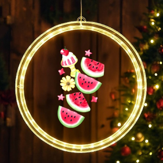 Watermelon Sweet Summer Treat Design LED Christmas Window Lights