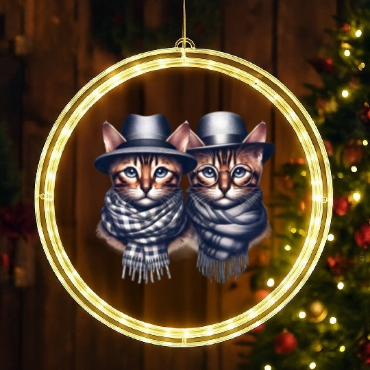 Bengal Kittens Cute Kitty LED Christmas Window Lights