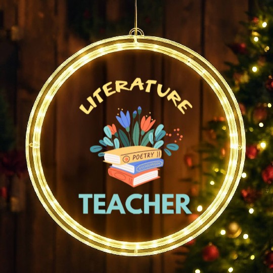Literature teacher Literature is my superpower LED Christmas Window Lights