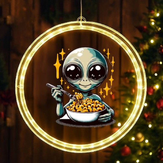 Galaxy Mac and Cheese | Sci-fi Comfort Food Gifts LED Christmas Window Lights