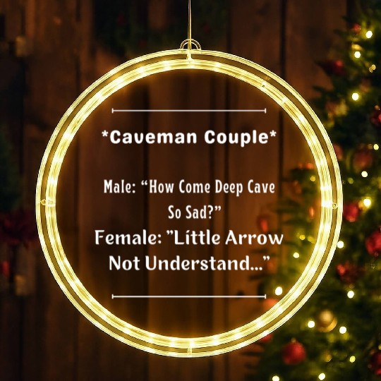 Caveman Couple LED Christmas Window Lights