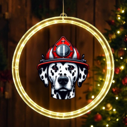 Braveheart Dalmatian: Firefighter's Companion LED Christmas Window Lights