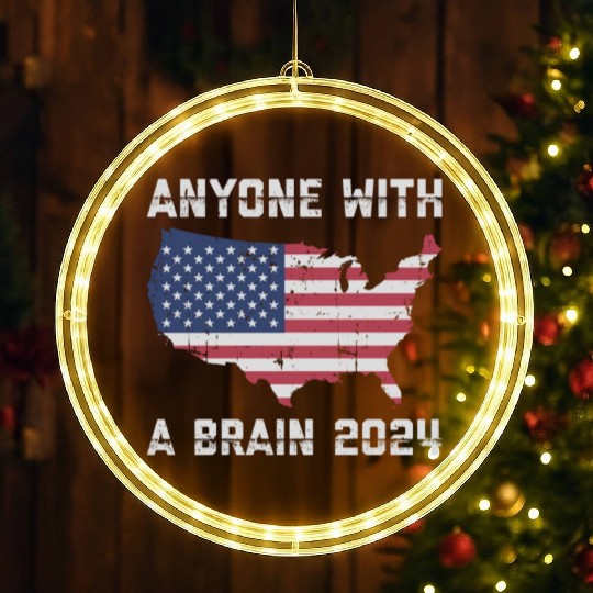 2024 Brain Vote Democracy Anti-Trump LED Christmas Window Lights