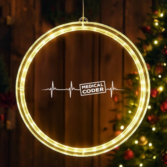 Medical Coder Heartbeat LED Christmas Window Lights