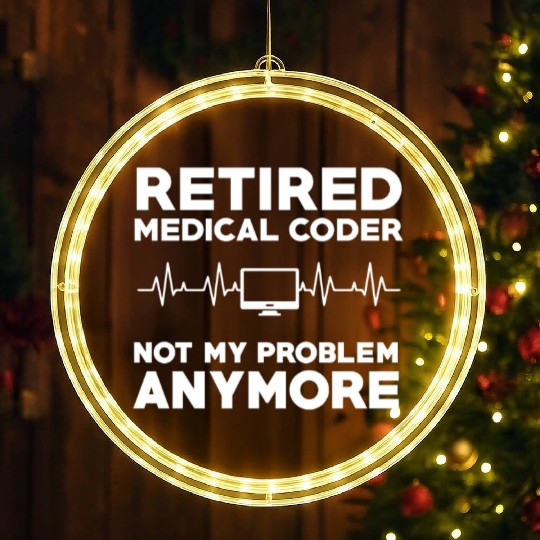 Retired Medical Coder Retirement Gift LED Christmas Window Lights