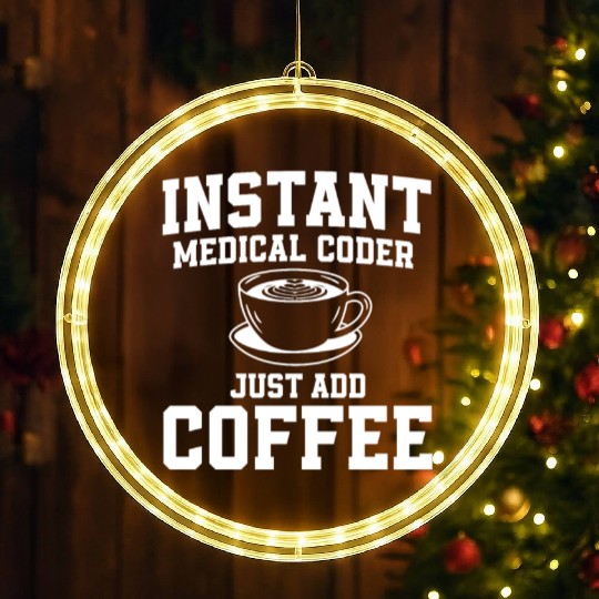 Medical Coder Coffee LED Christmas Window Lights