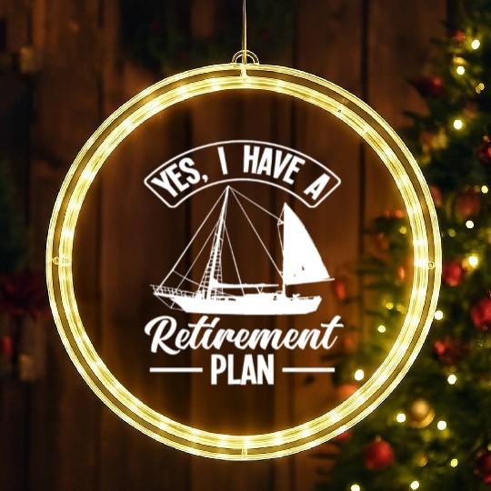 Sailor Sailing Pension Pensioner Retirement Plan LED Christmas Window Lights