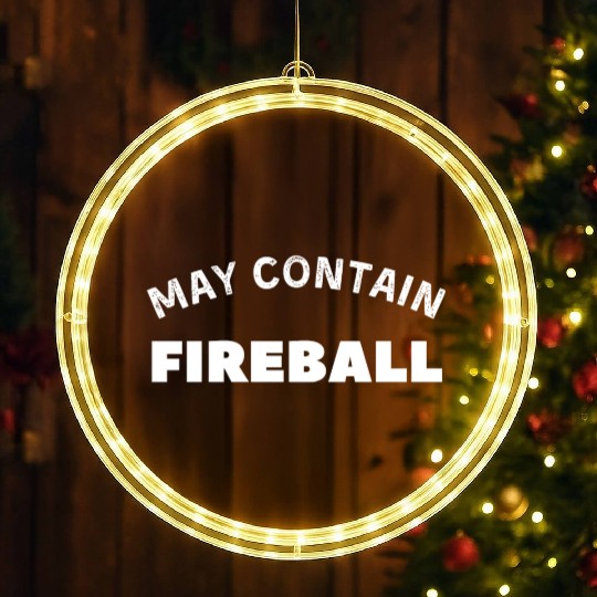 May Contain Fireball vintage Drinker LED Christmas Window Lights