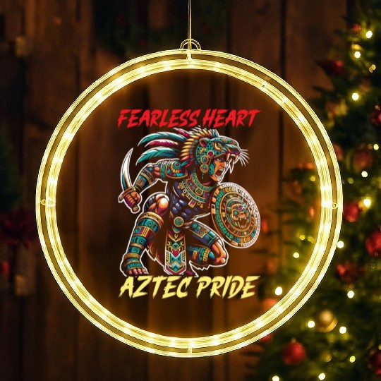 Aztec Jaguar Warrior Aztec Culture Indigenous LED Christmas Window Lights