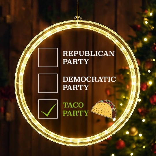 Taco Party Tex-Mex Food US Election 2024 Foodie LED Christmas Window Lights